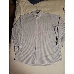 Stafford Essentials Mens dress Shirt . The Oxford Shirt. Blue White Striped